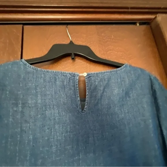 MittoShop Sz Medium Denim Dress Size M. Boho Vibes. Bell Sleeves - Picture 6 of 6